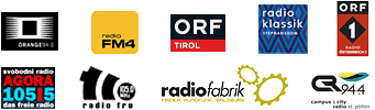 Radio Orange, Radio Fro, FM4, ORF Tirol, Ö1, Radio Agora, Radio Stephansdom